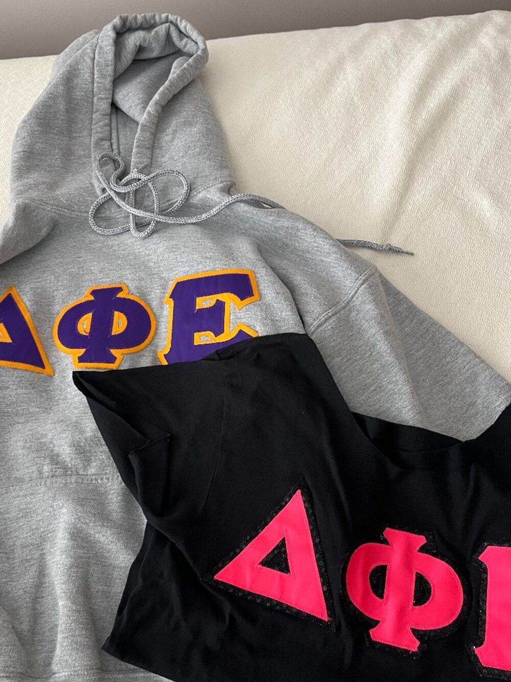 Delta Phi Epsilon sorority hoodie + tshirt